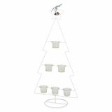 NOVOLETNI SVEČNIK R+W JELKA KOVINSKA 34X72 CM BELA 6 SVEČK