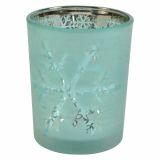 NOVOLETNI SVEČNIK R+W KOZARČEK ZA ČAJNO SVEČKO MODRI 6.5 CM