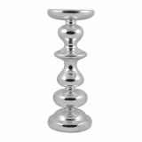 NOVOLETNI SVEČNIK R+W STEKLENI SREBRNI 9X23 CM