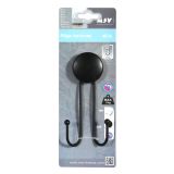 MSV OBEŠALO SA 2 KUKICE NA VAKUUM 7 X 3.8 X 19.5 CM KROM, ČRNA MEGA VENTOUSES