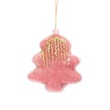 OKRASEK ZA JELKO GLOSSTYLE SMREKICA ROZA 10 CM Z BLEŠČICAMI