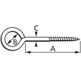 OČESNI VIJAK 20X10X3.3X14 BEL V ZAVITKU JE 4 KOS