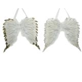 OKRASEK ZA JELKO ANGELSKA KRILA, 32X35 CM, BELE/ZLATE BARVE, SORT