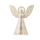 OKRASEK ZA JELKO DECORIS ANGEL 8 CM, PAPIR, BEL