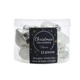 OKRASEK ZA JELKO DECORIS FIGURE BELE/SREBRNE STEKLENE, SIJOČE 12/1