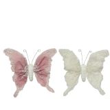 OKRASEK ZA JELKO DECORIS METULJ NA SPONKI SORT