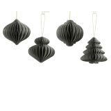 OKRASEK ZA JELKO DECORIS PAPIRNI SIV 8X8 CM