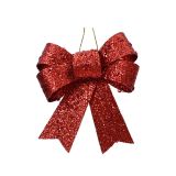 OKRASEK ZA JELKO DECORIS PENTLJA, 11.5X10.5 CM RDEČA/ZLATA, SORTIRANO