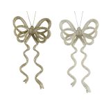 OKRASEK ZA JELKO DECORIS PENTLJA 15X8.3X2 CM ZLATA, SREBRNA SORTIRANO