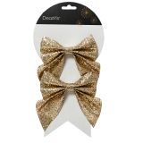 OKRASEK ZA JELKO DECORIS PENTLJA ZLATA 2/1 12X13 CM
