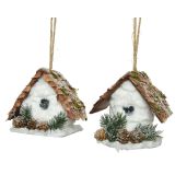 OKRASEK ZA JELKO DECORIS PTIČJA HIŠKA 12X13X12 CM SORT