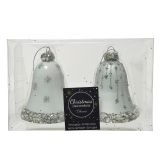 OKRASEK ZA JELKO DECORIS ZVONČEK BELE BARVE 2/1