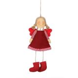 OKRASEK ZA JELKO GLOSSTYLE ANGEL TEKSTILNI RDEČI 20 CM