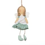 OKRASEK ZA JELKO GLOSSTYLE ANGEL TEKSTILNI ZELENI 20 CM