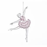 OKRASEK ZA JELKO GLOSSTYLE BALETKA BELA/ROZA 15 CM AKRILNA