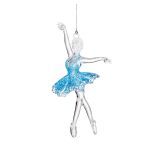 OKRASEK ZA JELKO GLOSSTYLE BALETKA MODRA TRANSPARENT 14 CM SORTIRANO