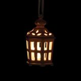 OKRASEK ZA JELKO GLOSSTYLE HIŠICA 11 CM ROZA BARVE Z LED LUČKO