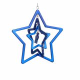OKRASEK ZA JELKO GLOSSTYLE KOVINSKI TEMNO MODRI 9 CM VIŠ. ZVEZDA/JELKA/KROGLA