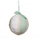 OKRASEK ZA JELKO GLOSSTYLE KROGLA TEKSTILNA 7 CM PREMERA ZELENA