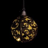 OKRASEK ZA JELKO GLOSSTYLE KROGLA ZLATA Z LED LUČKO FI 7.5 CM