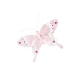 OKRASEK ZA JELKO GLOSSTYLE METULJ ROZA NA ŠČIPALKI 26 CM