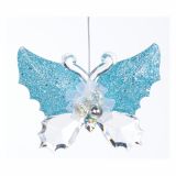 OKRASEK ZA JELKO GLOSSTYLE METULJ TRANSPARENT/MODRA 8.89*2.03*7.62 CM