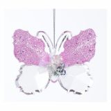 OKRASEK ZA JELKO GLOSSTYLE METULJ TRANSPARENT/VIJOLA 8.89*2.03*7.62 CM