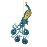 OKRASEK ZA JELKO GLOSSTYLE PAV 20X2.9X13 CM MODRO ZLATI