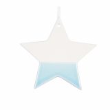 OKRASEK ZA JELKO GLOSSTYLE PORCELAN ZVEZDA 9 CM MODRA/BELA