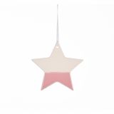 OKRASEK ZA JELKO GLOSSTYLE PORCELAN ZVEZDA 9 CM ROZA/BELA