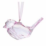OKRASEK ZA JELKO GLOSSTYLE PTIČEK TRANSPARENT PINK 4.45CM