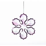 OKRASEK ZA JELKO GLOSSTYLE SNEŽINKA AKRILNA ROZA 10 CM PREMERA RAZLIČNIH OB.