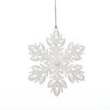 OKRASEK ZA JELKO GLOSSTYLE SNEŽINKA BELA 12 CM PREMERA