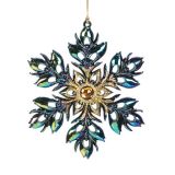 OKRASEK ZA JELKO GLOSSTYLE SNEŽINKA MULTICOLOR 10X1X 12 CM Z DIAMANTOM