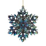 OKRASEK ZA JELKO GLOSSTYLE SNEŽINKA MULTICOLOR 10X3X 12 CM