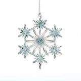 OKRASEK ZA JELKO GLOSSTYLE SNEŽINKA TRANSPARENT 12 CM PREMERA