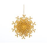 OKRASEK ZA JELKO GLOSSTYLE SNEŽINKA ZLATA 9 CM PREMERA