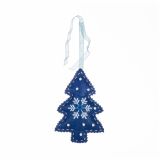 OKRASEK ZA JELKO GLOSSTYLE TEKSTILNI JELKA 12 CM SIVE ALI MODRE BARVE