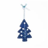 OKRASEK ZA JELKO GLOSSTYLE TEKSTILNI JELKA 12 CM SIVE ALI MODRE BARVE