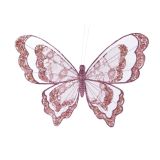 OKRASEK ZA JELKO METULJ ROZA 31 CM SORT