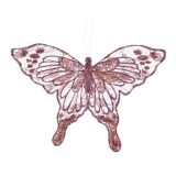 OKRASEK ZA JELKO METULJ ROZA 31 CM SORT