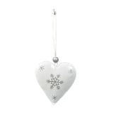 OKRASEK ZA JELKO R+W KOVINSKI BELE BARVE 8 CM ZVEZDA/SRCE/DREVO