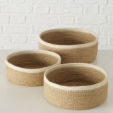 OKRASNA KOŠARA BOLTZE BEŽ/RJAVA OKROGLA, JUTA, 45660