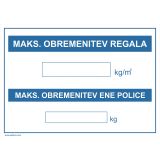 OPOZORILNI ZNAK WALTECO OBREMENITEV REGALA, POLICE
