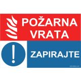 OPOZORILNI ZNAK WALTECO POŽARNA VRATA ZAPIRANJE