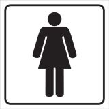 OPOZORILNI ZNAK WALTECO WC ŽENSKI - NALEPKA 80X80MM