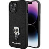 ORIGINALEN KARL LAGERFELD OVITEK IPHONE 15 - GLITTER IML NFT ICONIC - ČRN OVITEK Z BLEŠČICAMI - KLHCP15SGKNPSK