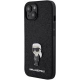 ORIGINALEN KARL LAGERFELD OVITEK IPHONE 15 - GLITTER IML NFT ICONIC - ČRN OVITEK Z BLEŠČICAMI - KLHCP15SGKNPSK