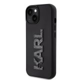ORIGINALEN KARL LAGERFELD OVITEK IPHONE 15 - LOGO 3D - ČRNA ZAŠČITA - KLHCP15S3DMBKCK
