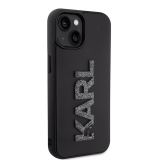 ORIGINALEN KARL LAGERFELD OVITEK IPHONE 15 - LOGO 3D - ČRNA ZAŠČITA - KLHCP15S3DMBKCK
